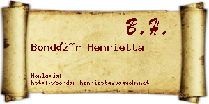 Bondár Henrietta névjegykártya