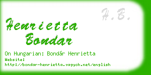 henrietta bondar business card