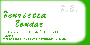 henrietta bondar business card